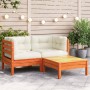 2-seater garden sofa with cushions and footrest by , Modular outdoor sofas - Ref: Foro24-838178, Price: 244,15 €, Discount: %