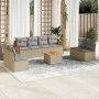 9-teiliges Gartensofa-Set mit beigen synthetischen Rattankissen von , Gartensets - Ref: Foro24-3259980, Preis: 522,74 €, Raba...