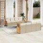 9-teiliges Gartensofa-Set mit beigen synthetischen Rattankissen von , Gartensets - Ref: Foro24-3259902, Preis: 645,29 €, Raba...