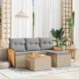 Garden sofa set with cushions 5 pieces beige synthetic rattan by , Garden sets - Ref: Foro24-3259994, Price: 318,01 €, Discou...