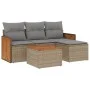 Garden sofa set with cushions 5 pieces beige synthetic rattan by , Garden sets - Ref: Foro24-3259994, Price: 318,01 €, Discou...