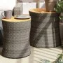 Garden side tables 2 pieces gray rattan wooden surface by , Garden tables - Ref: Foro24-366289, Price: 150,33 €, Discount: %