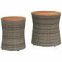 Garden side tables 2 pieces gray rattan wooden surface by , Garden tables - Ref: Foro24-366289, Price: 150,33 €, Discount: %