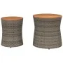 Garden side tables 2 pieces gray rattan wooden surface by , Garden tables - Ref: Foro24-366289, Price: 150,33 €, Discount: %