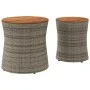 Garden side tables 2 pieces gray rattan wooden surface by , Garden tables - Ref: Foro24-366289, Price: 150,33 €, Discount: %