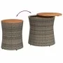 Garden side tables 2 pieces gray rattan wooden surface by , Garden tables - Ref: Foro24-366289, Price: 150,33 €, Discount: %