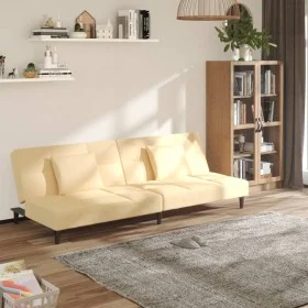 2-Sitzer-Schlafsofa mit zwei cremefarbenen Samtkissen von , Sofas - Ref: Foro24-375814, Preis: 244,42 €, Rabatt: %