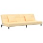 Sofá cama de 2 plazas con dos almohadas terciopelo color crema de , Sofás - Ref: Foro24-375814, Precio: 214,86 €