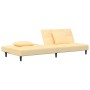 Sofá cama de 2 plazas con dos almohadas terciopelo color crema de , Sofás - Ref: Foro24-375814, Precio: 214,86 €