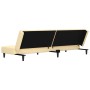 Sofá cama de 2 plazas con dos almohadas terciopelo color crema de , Sofás - Ref: Foro24-375814, Precio: 214,86 €
