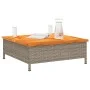 Mesa de jardín ratán y madera de acacia gris 70x70x25 cm de , Mesas de jardín - Ref: Foro24-3281630, Precio: 74,17 €, Descuen...