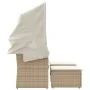 2 seater garden sofa with awning and beige PE rattan stools by , Outdoor sofas - Ref: Foro24-365802, Price: 362,20 €, Discoun...