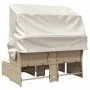 2 seater garden sofa with awning and beige PE rattan stools by , Outdoor sofas - Ref: Foro24-365802, Price: 362,20 €, Discoun...
