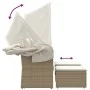 Sofá de jardín 2 plazas con toldo y taburetes ratán PE beige de , Sofás de exterior - Ref: Foro24-365802, Precio: 362,15 €, D...