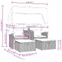 2-Sitzer-Gartensofa mit Markise und beigefarbenen PE-Rattanhockern von , Outdoor-Sofas - Ref: Foro24-365802, Preis: 289,75 €,...
