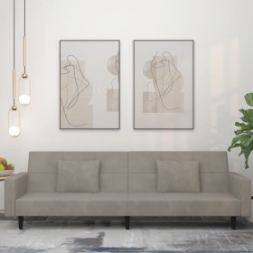 2-Sitzer-Schlafsofa mit zwei hellgrauen Samtkissen von , Sofas - Ref: Foro24-375816, Preis: 282,83 €, Rabatt: %