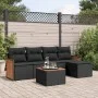6-piece garden sofa set and black synthetic rattan cushions by , Garden sets - Ref: Foro24-3260004, Price: 360,10 €, Discount: %