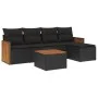 6-piece garden sofa set and black synthetic rattan cushions by , Garden sets - Ref: Foro24-3260004, Price: 360,10 €, Discount: %