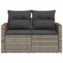 Garden sofa with cushions 2 seater gray synthetic rattan by , Outdoor sofas - Ref: Foro24-366144, Price: 144,92 €, Discount: %