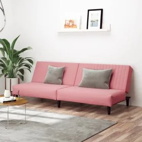 Pink velvet 2-seater sofa bed by , Sofas - Ref: Foro24-375930, Price: 231,21 €, Discount: %