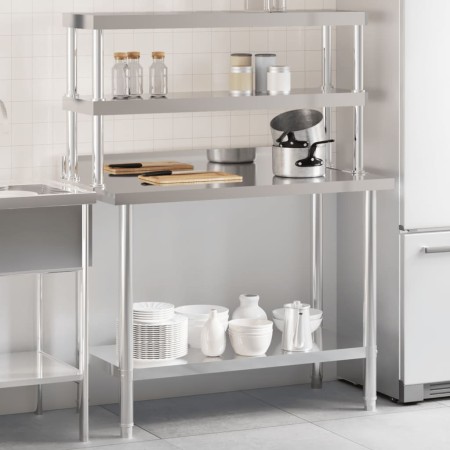 Küchenarbeitstisch mit Edelstahlablage 110x55x150cm von , Wiederherstellung - Ref: Foro24-3208904, Preis: 293,16 €, Rabatt: %