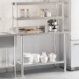 Mesa de trabajo para cocina con estante acero inox 110x55x150cm de , Restauración - Ref: Foro24-3208904, Precio: 293,16 €, De...