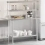 Mesa de trabajo para cocina con estante acero inox 110x55x150cm de , Restauración - Ref: Foro24-3208904, Precio: 263,13 €, De...