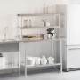 Mesa de trabajo para cocina con estante acero inox 110x55x150cm de , Restauración - Ref: Foro24-3208904, Precio: 293,16 €, De...