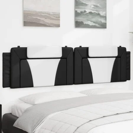 Gepolstertes Kopfteil Kunstleder schwarz weiß 200 cm von , Kopf- und Fußteile - Ref: Foro24-374819, Preis: 64,48 €, Rabatt: %