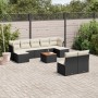 Gartensofa-Set 10-teilig mit schwarzen synthetischen Rattankissen von , Gartensets - Ref: Foro24-3223858, Preis: 482,97 €, Ra...