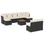 Gartensofa-Set 10-teilig mit schwarzen synthetischen Rattankissen von , Gartensets - Ref: Foro24-3223858, Preis: 508,81 €, Ra...