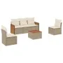 Garden sofa set with cushions 6 pieces beige synthetic rattan by , Garden sets - Ref: Foro24-3259937, Price: 402,11 €, Discou...