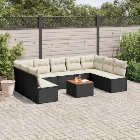 Garden sofa set 10 pieces with black synthetic rattan cushions by , Garden sets - Ref: Foro24-3223788, Price: 544,40 €, Disco...