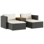 Set sofás jardín y cojines 5 pzas ratán sintético acacia negro de , Sofás de exterior - Ref: Foro24-365725, Precio: 259,05 €,...