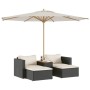 Garden sofa and cushion set 5 pieces black acacia synthetic rattan by , Outdoor sofas - Ref: Foro24-365725, Price: 261,37 €, ...
