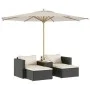 Set sofás jardín y cojines 5 pzas ratán sintético acacia negro de , Sofás de exterior - Ref: Foro24-365725, Precio: 259,05 €,...