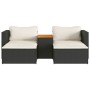 Garden sofa and cushion set 5 pieces black acacia synthetic rattan by , Outdoor sofas - Ref: Foro24-365725, Price: 261,37 €, ...