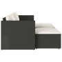 Garden sofa and cushion set 5 pieces black acacia synthetic rattan by , Outdoor sofas - Ref: Foro24-365725, Price: 261,37 €, ...