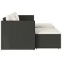 Set sofás jardín y cojines 5 pzas ratán sintético acacia negro de , Sofás de exterior - Ref: Foro24-365725, Precio: 259,05 €,...