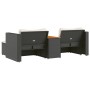 Garden sofa and cushion set 5 pieces black acacia synthetic rattan by , Outdoor sofas - Ref: Foro24-365725, Price: 261,37 €, ...
