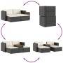 Garden sofa and cushion set 5 pieces black acacia synthetic rattan by , Outdoor sofas - Ref: Foro24-365725, Price: 261,37 €, ...