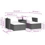 Garden sofa and cushion set 5 pieces black acacia synthetic rattan by , Outdoor sofas - Ref: Foro24-365725, Price: 261,37 €, ...