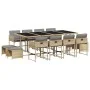 Garden dining set with cushions 13 pieces beige synthetic rattan by , Garden sets - Ref: Foro24-3211344, Price: 730,78 €, Dis...