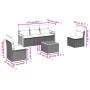 6-piece garden sofa set and black synthetic rattan cushions by , Garden sets - Ref: Foro24-3259935, Price: 345,59 €, Discount: %