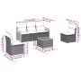 6-piece garden sofa set and black synthetic rattan cushions by , Garden sets - Ref: Foro24-3259935, Price: 346,23 €, Discount: %