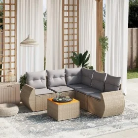 Garden sofa set with cushions 6 pieces beige synthetic rattan by , Garden sets - Ref: Foro24-3257333, Price: 413,88 €, Discou...
