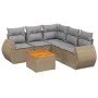 Gartensofa-Set mit Kissen, 6-teilig, beiges synthetisches Rattan von , Gartensets - Ref: Foro24-3257333, Preis: 413,88 €, Rab...