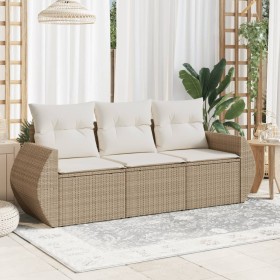 Juego de sofás de jardín con cojines beige 3 pzas ratán PE de , Conjuntos de jardín - Ref: Foro24-3253395, Precio: 267,77 €, ...
