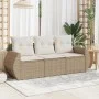 Garden sofa set with beige cushions 3 pieces PE rattan by , Garden sets - Ref: Foro24-3253395, Price: 273,06 €, Discount: %
