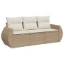 Juego de sofás de jardín con cojines beige 3 pzas ratán PE de , Conjuntos de jardín - Ref: Foro24-3253395, Precio: 267,77 €, ...